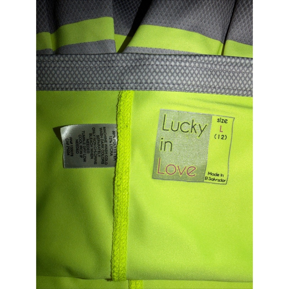 Lucky in Love Tennis Set Size L Gray White Yellow V-neck Top & Ruffle Skort - Picture 10 of 12